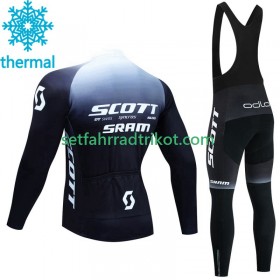 Scott Sram Radbekleidung Radtrikot Langarm + Lang Trägerhose Winter Thermal Fleece 2023